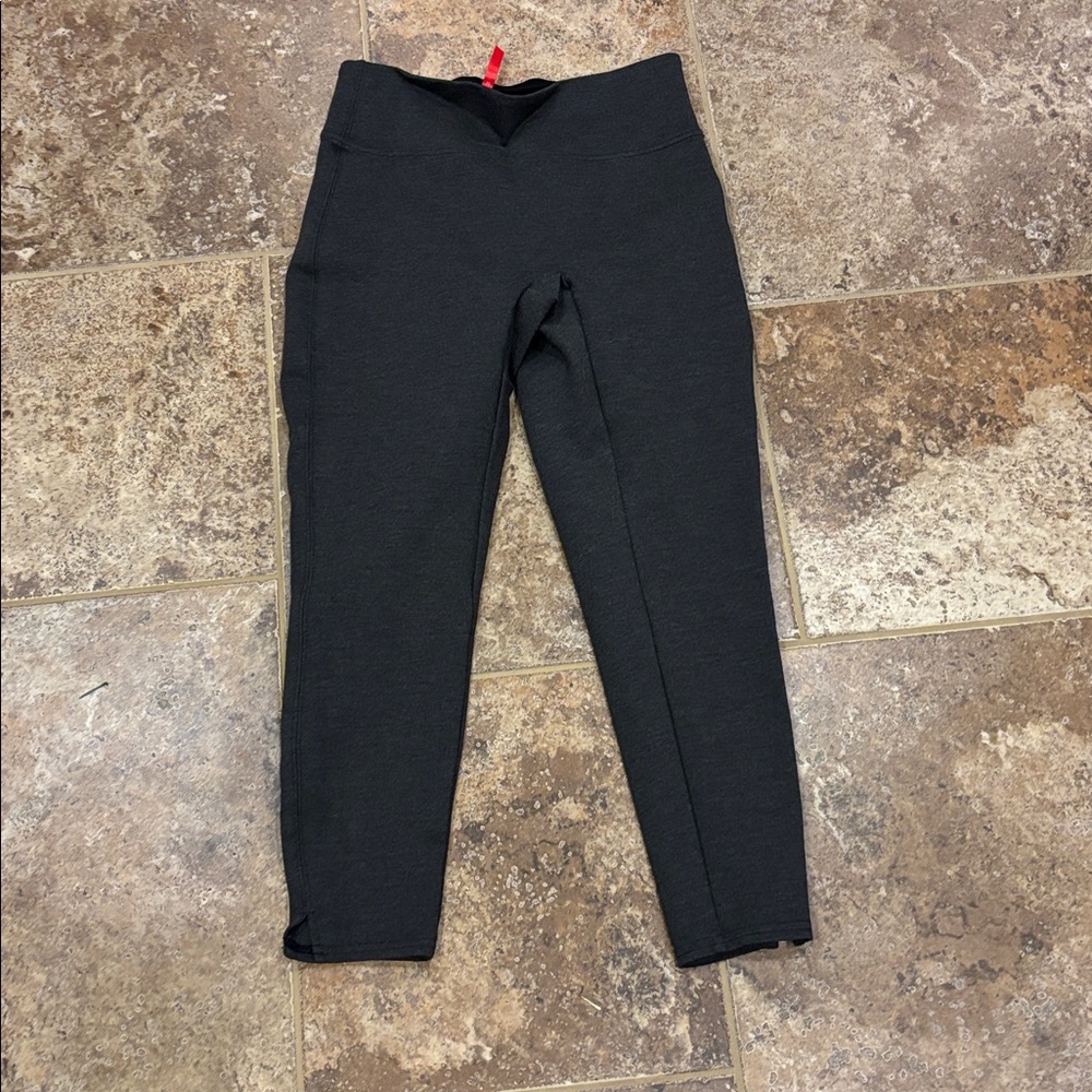 Spanx Women's Ponte Legging Pants Charcoal High Waist Ankle Length
